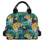 Tiger And Toucan Pattern Print Insulated Lunch Bag