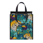 Tiger And Toucan Pattern Print Insulated Lunch Tote