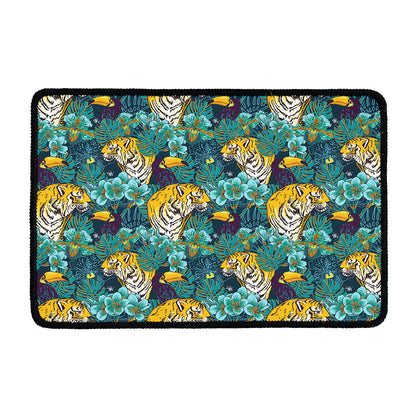 Tiger And Toucan Pattern Print Kitchen Mat