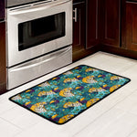 Tiger And Toucan Pattern Print Kitchen Mat