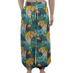 Tiger And Toucan Pattern Print Lantern Pants