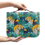Tiger And Toucan Pattern Print Leather Bible Cover