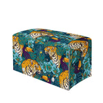 Tiger And Toucan Pattern Print Leather Tissue Box Cover