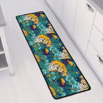 Tiger And Toucan Pattern Print Long Kitchen Mat