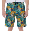 Tiger And Toucan Pattern Print Men's Beach Shorts