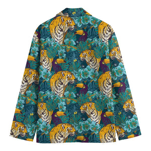 Tiger And Toucan Pattern Print Men's Blazer