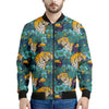 Tiger And Toucan Pattern Print Men's Bomber Jacket