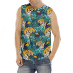 Tiger And Toucan Pattern Print Men's Fitness Tank Top