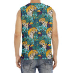 Tiger And Toucan Pattern Print Men's Fitness Tank Top