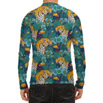 Tiger And Toucan Pattern Print Men's Long Sleeve Rash Guard