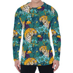 Tiger And Toucan Pattern Print Men's Long Sleeve T-Shirt