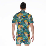 Tiger And Toucan Pattern Print Men's Rompers