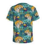 Tiger And Toucan Pattern Print Men's Sports T-Shirt