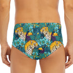 Tiger And Toucan Pattern Print Men's Triangle Swim Briefs