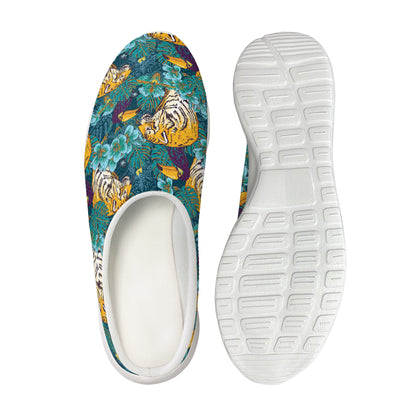 Tiger And Toucan Pattern Print Mesh Casual Shoes
