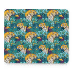 Tiger And Toucan Pattern Print Mouse Pad