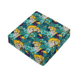 Tiger And Toucan Pattern Print Outdoor Seat Cushion Cover