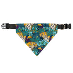 Tiger And Toucan Pattern Print Over The Collar Dog Bandana