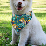 Tiger And Toucan Pattern Print Over The Collar Dog Bandana
