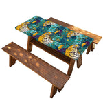 Tiger And Toucan Pattern Print Picnic Table Cover