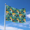 Tiger And Toucan Pattern Print Polyester Flag