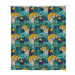 Tiger And Toucan Pattern Print Polyester Shower Curtain