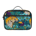 Tiger And Toucan Pattern Print Portable Lunch Bag