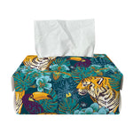 Tiger And Toucan Pattern Print Rectangle Tissue Box Cover