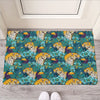 Tiger And Toucan Pattern Print Rubber Doormat