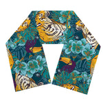 Tiger And Toucan Pattern Print Scarf