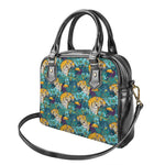 Tiger And Toucan Pattern Print Shoulder Handbag