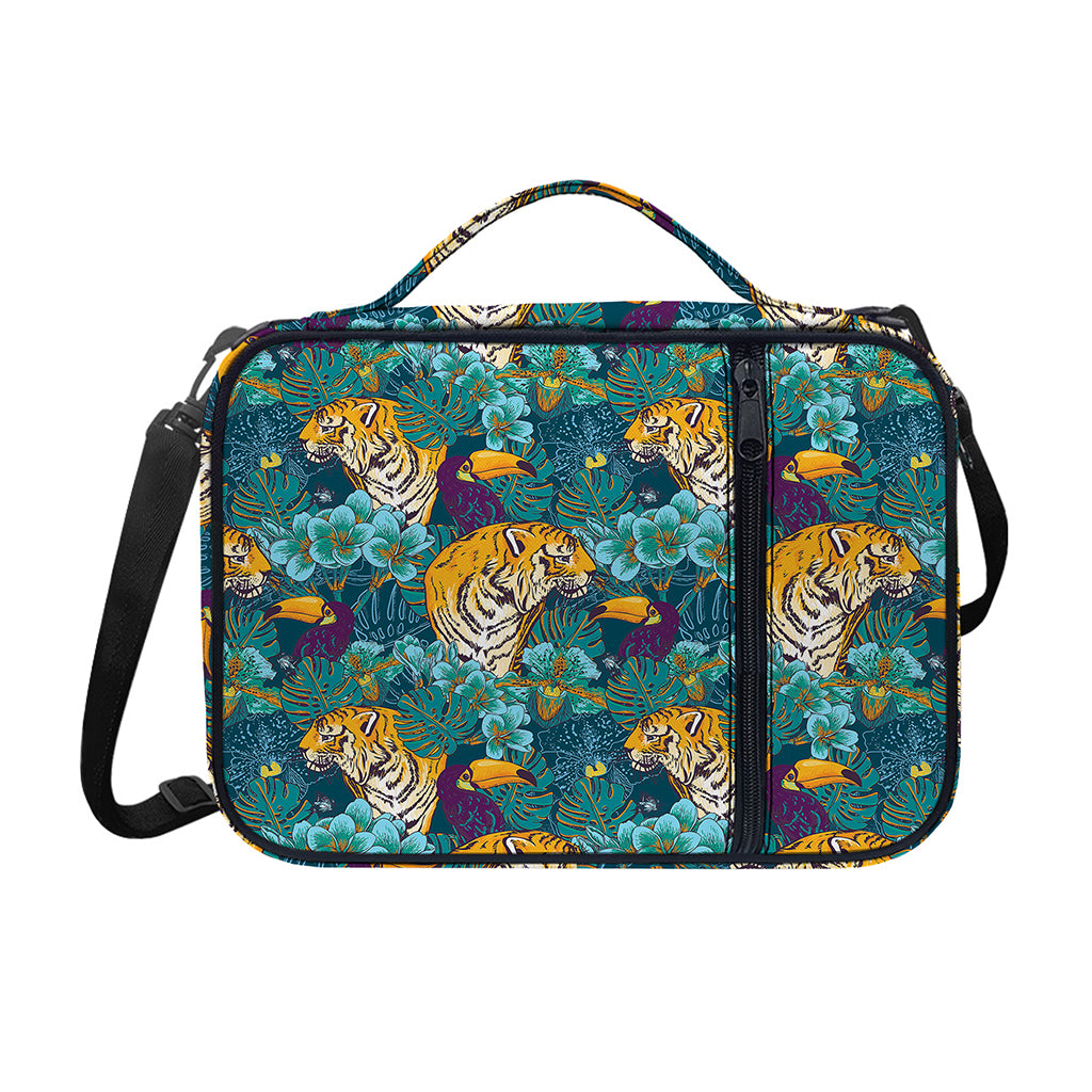 Tiger And Toucan Pattern Print Shoulder Strap Bible Bag