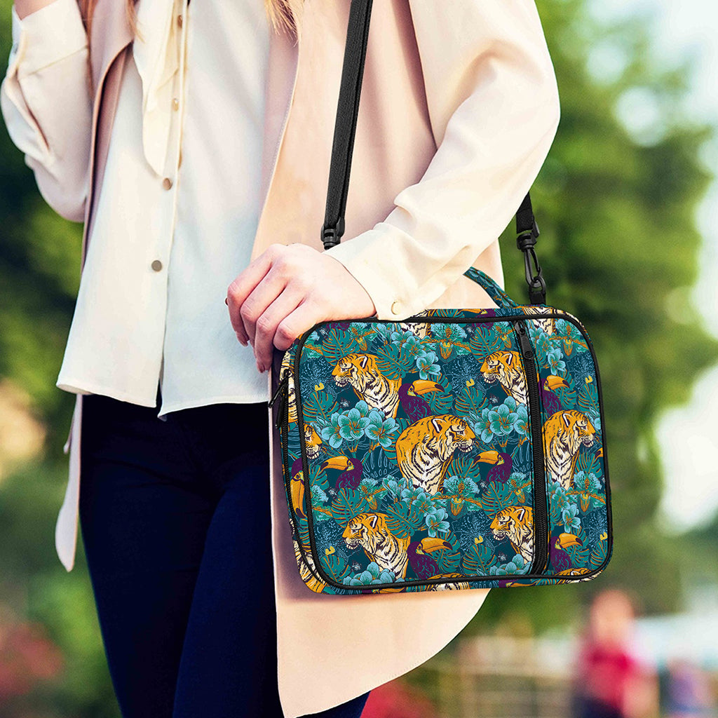 Tiger And Toucan Pattern Print Shoulder Strap Bible Bag