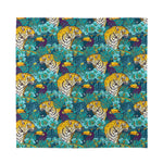 Tiger And Toucan Pattern Print Silk Bandana