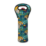 Tiger And Toucan Pattern Print Single Neoprene Wine Tote