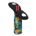 Tiger And Toucan Pattern Print Single Neoprene Wine Tote