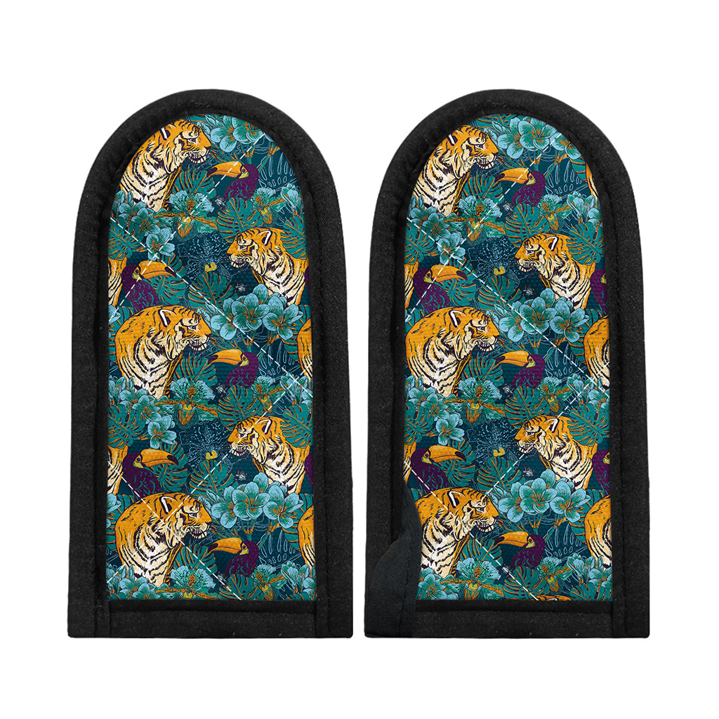 Tiger And Toucan Pattern Print Skillet Handle Cover