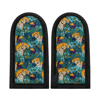 Tiger And Toucan Pattern Print Skillet Handle Cover