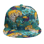 Tiger And Toucan Pattern Print Snapback Cap