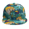 Tiger And Toucan Pattern Print Snapback Cap