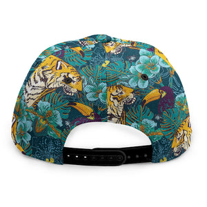 Tiger And Toucan Pattern Print Snapback Cap