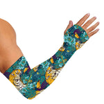 Tiger And Toucan Pattern Print Sun Protection Arm Sleeves