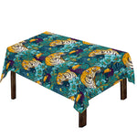 Tiger And Toucan Pattern Print Tablecloth