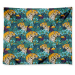 Tiger And Toucan Pattern Print Tapestry