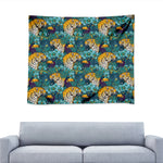 Tiger And Toucan Pattern Print Tapestry