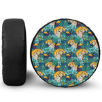 Tiger And Toucan Pattern Print Tire Cover