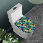 Tiger And Toucan Pattern Print Toilet Lid Cover