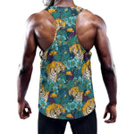 Tiger And Toucan Pattern Print Training Tank Top