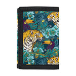 Tiger And Toucan Pattern Print Trifold Wallet