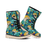 Tiger And Toucan Pattern Print Winter Boots